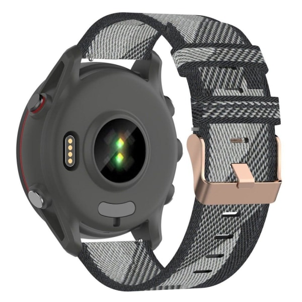 22mm Universal nylon watch strap - Grey Stripe Silvergrå