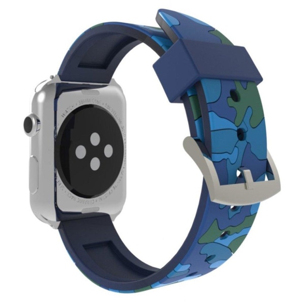 Apple Watch Serie 4 44mm kamuflage silikoneurrem - blå Blue