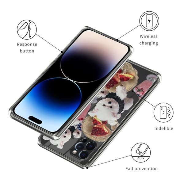 Deco iPhone 14 Pro Max Suojakotelo - Koira / Dessert White