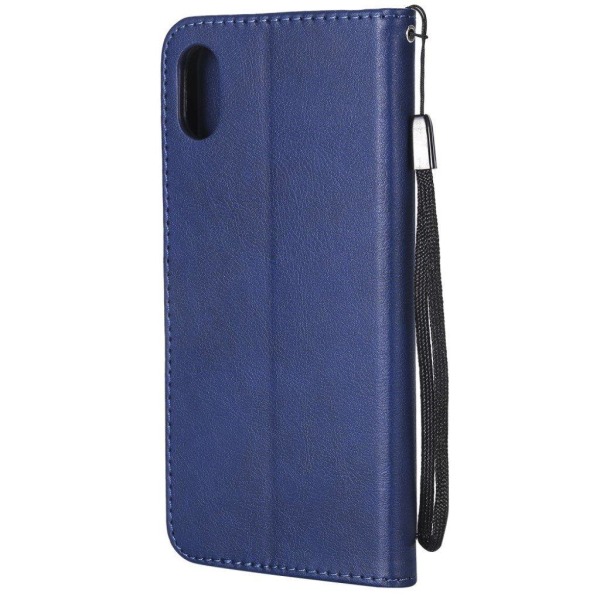 iPhone 9 Plus mobilfodral syntetläder silikon plånbok stående - Blå