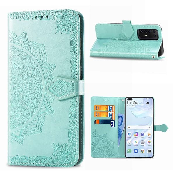 Mandala Huawei P40 Pro etui - Cyan Green