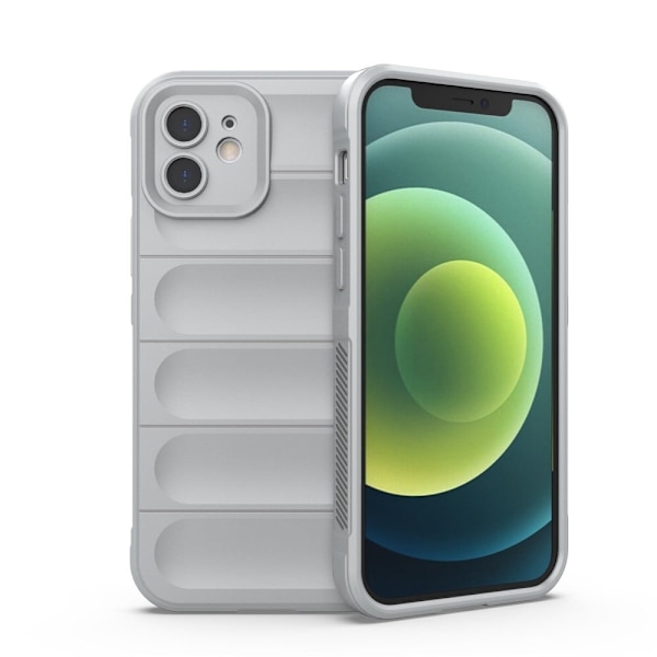 Mjukt greppformat iPhone 12 skal - Silver/Grå Silvergrå