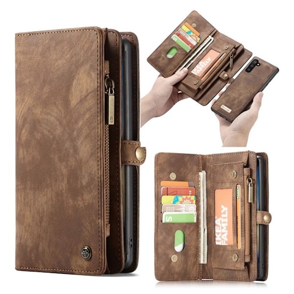 CaseMe 2-i-1 Samsung Galaxy Note 10 fodral med plånbok - Brun Brun