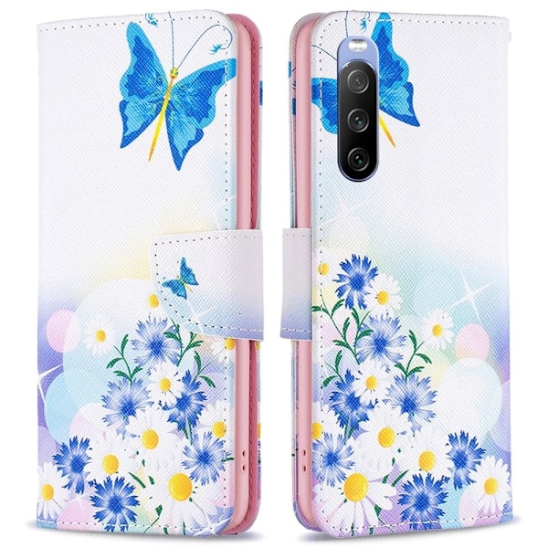 Wonderland Sony Xperia 10 III flip kuoret - Perhonen Ja Kukkia Multicolor