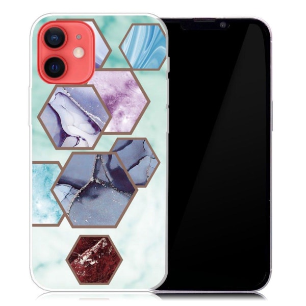 Marble iPhone 13 Suojakotelo - Hexagon Fragments In Sky Sininen Multicolor