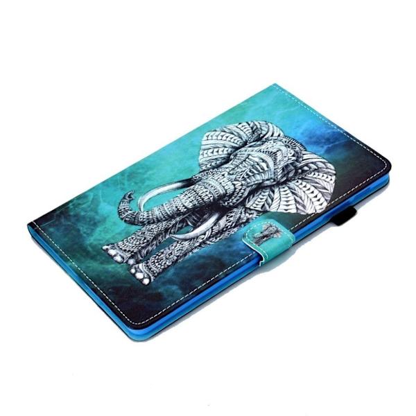 Samsung Galaxy Tab S5e mønstret lædercover - elefant Multicolor