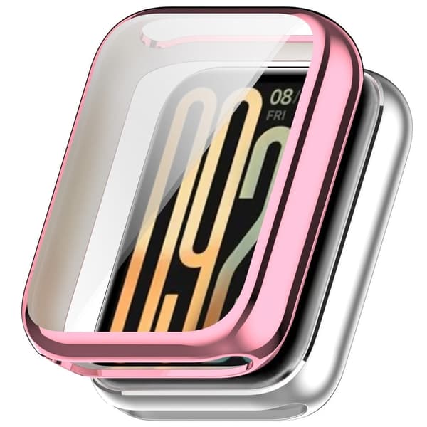 Xiaomi Smart Band 9 Pro klockfodral Allround flexibelt galvaniserat skyddsfodral - Rosa Rosa