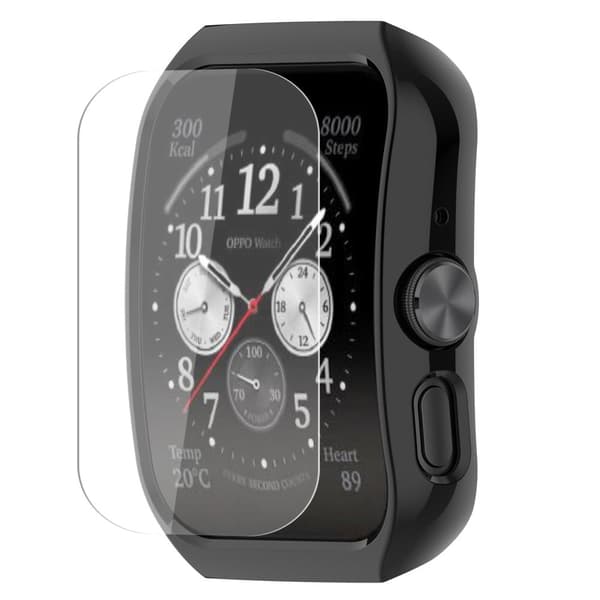 Oppo Watch 4 Pro / Watch 3 Pro protective cover with hydrogel film - Black Svart