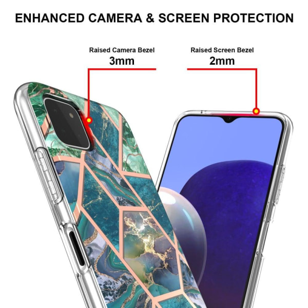 Marmormotiv Samsung Galaxy A22 5G skal - Blå/Grön Grön