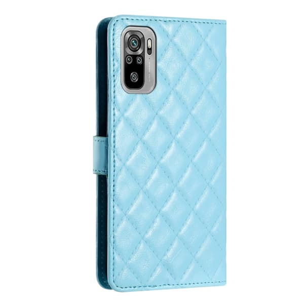 Funksjonelt rombe lommebokdeksel for Xiaomi Redmi Note 10S / Xiaomi Redmi Note 10 - Blå Blue