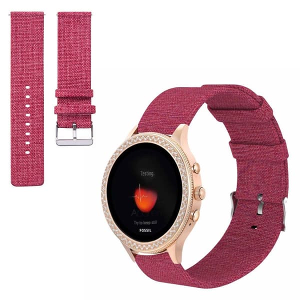 Fossil Gen 4 (40mm) kestävä nailon ranneke - Punainen Red