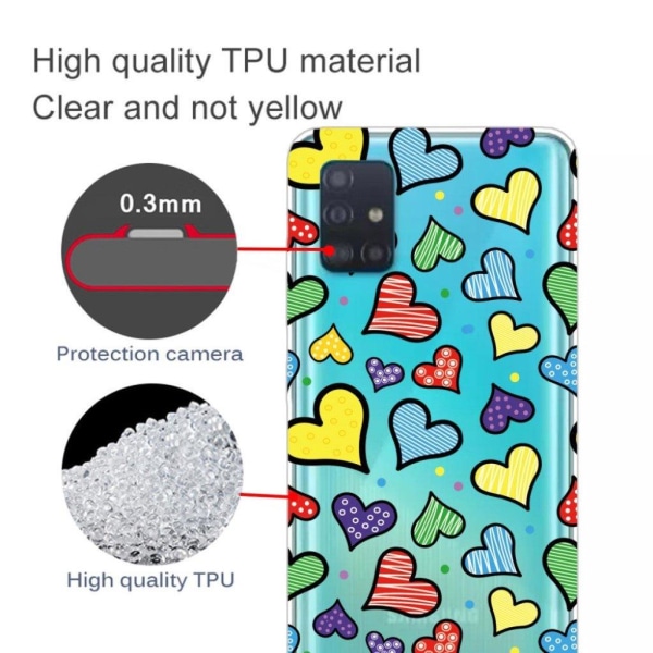 Deco Samsung Galaxy A31 kuoret - Sydämet Multicolor