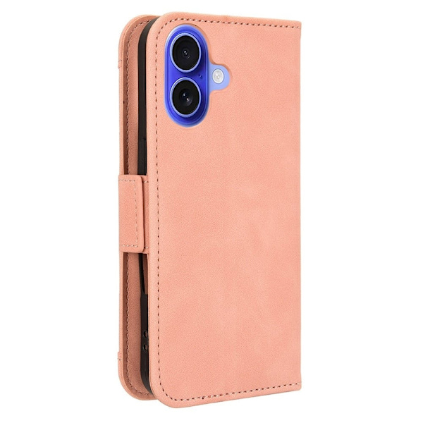 Modernt iPhone 16 fodral med plånbok - Rosa Rosa