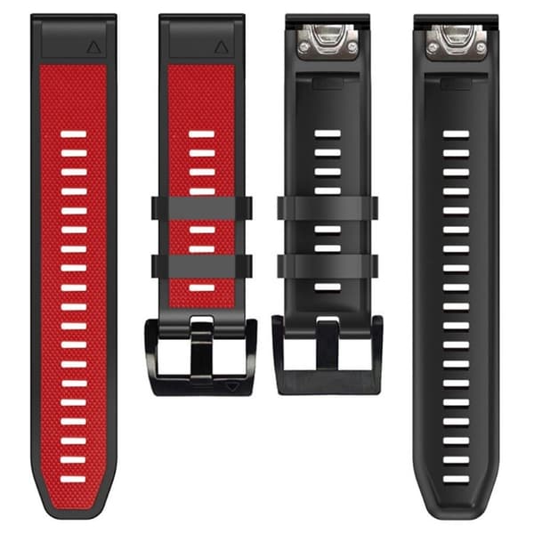 22 mm dobbeltfarvet urrem til Garmin-ur - Rød / Sort Red
