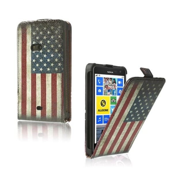 Festival (Stars & Stripes) Nokia Lumia 625 Læder Flip Etui Multicolor