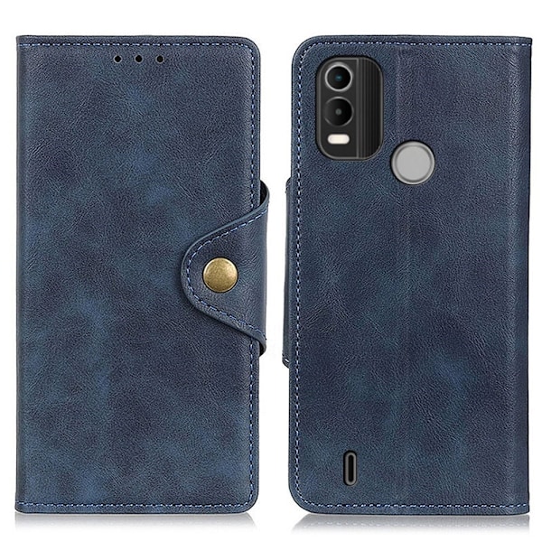 Alpha Nokia C21 Plus flip etui i lær - Blå Blue