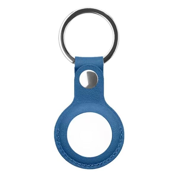 MUTURAL läderfodral med nyckelring för AirTags - Blå Blå