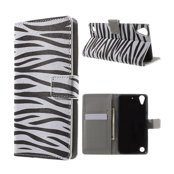 Holberg Läderfodral med Kortfack för HTC Desire 530 - Zebra Mönster multifärg