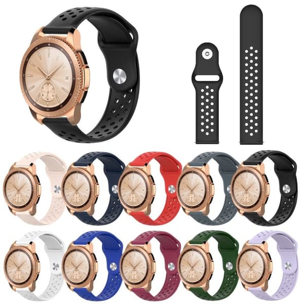 20mm Samsung Galaxy Watch (42mm) silikone Urrem - Sort Black