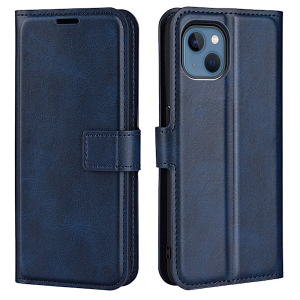 iPhone 14 læderetui med pung - Blå Blue