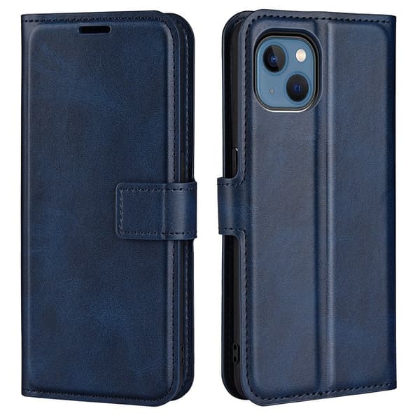 iPhone 14 nahkainen lompakokkotelo - Sininen Blue