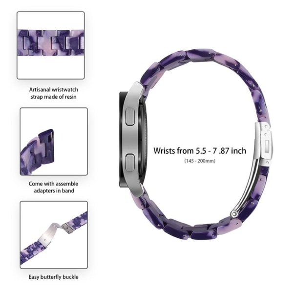 Samsung Galaxy Watch 4 Classic (46mm) / (42mm) klockarmband i coolt resin - Jet Svart / Rosa multifärg