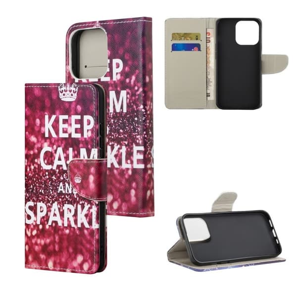 Wonderland iPhone 13 Läppäkotelo - Keep Calm And Sparkle Red