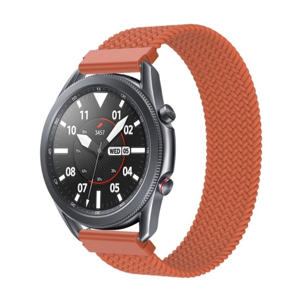 Samsung Galaxy Watch 3 (45mm) elastisk nylon-urrem - Lys Orange Størrelse: S Orange