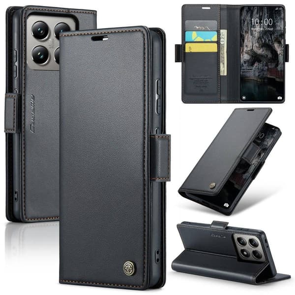 CaseMe Xiaomi 14T sileä kotelo - Musta Black