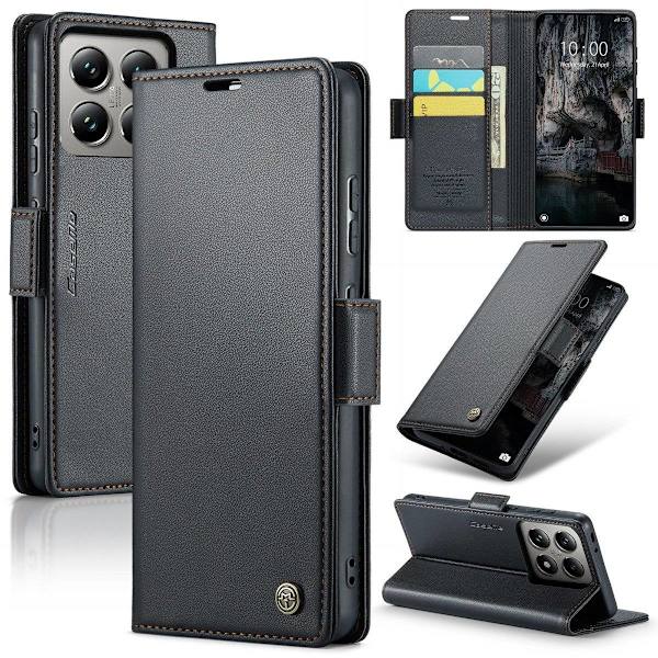 CaseMe Xiaomi 14T smooth etui - Sort Black