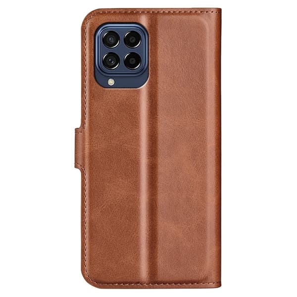 Hållbart konstläder Samsung Galaxy M33 5G fodral med plånbok - Brun Brun