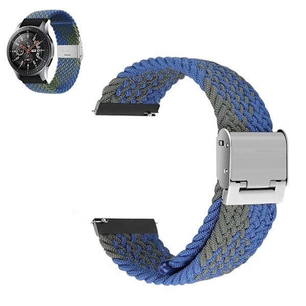 20 mm universellt elastiskt klockarmband i nylon - Blå / Blå Blå