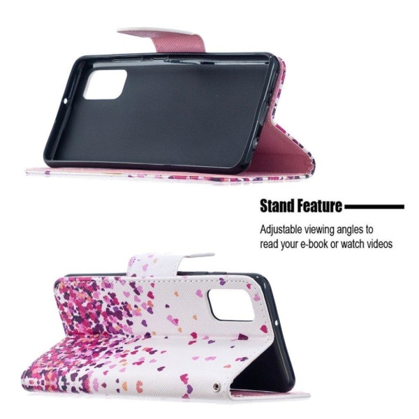 Wonderland Samsung Galaxy A72 5G flip case - Hearts Pink