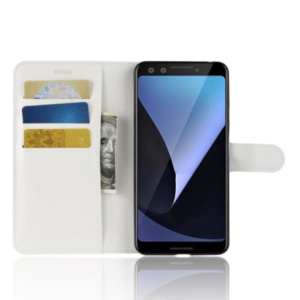 Google Pixel 3 mobilfodral syntetläder silikon stående plånbok - Vit