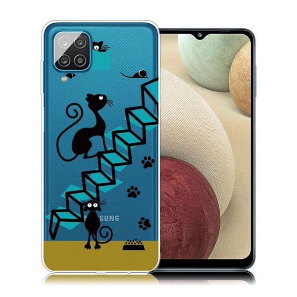 Deco Samsung Galaxy A12 5G etui - kat og Stair Black
