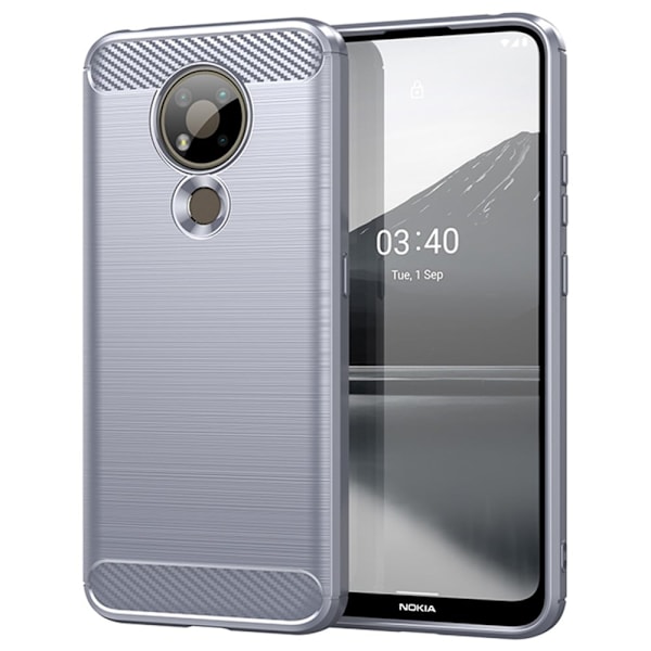 Carbon Flex Nokia 3.4 skal - Silver/Grå Silvergrå