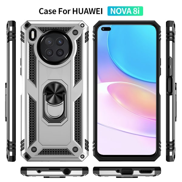 Bofink Combat Huawei Nova 8i Etui - Sølv Silver grey