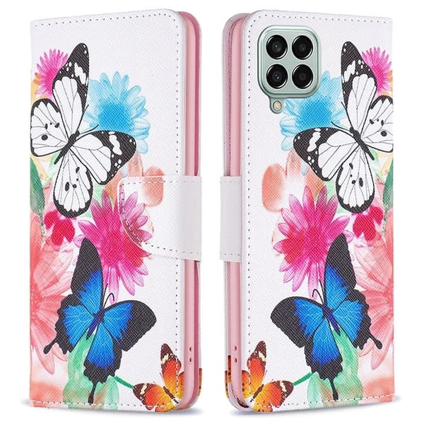 Wonderland Samsung Galaxy M33 5G flip etui - To Sommerfugle Multicolor