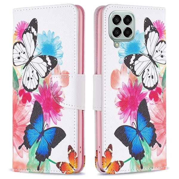 Wonderland Samsung Galaxy M33 5G flip kuoret - Kaksi Perhosta Multicolor