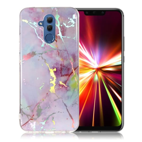 Huawei Mate 20 Lite Marmor Mønster Plated Etui - Lys Lilla Purple