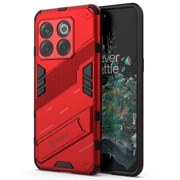 Shockproof Hybrid Deksel med A Modern Touch til OnePlus Ace Pro / 10t - Rød Red