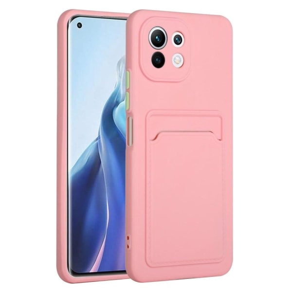 Card Holder Suojakuori For Xiaomi 11 Lite 5g Ne / Mi 11 Lite 5g / 11 Lite - Pinkki Pink