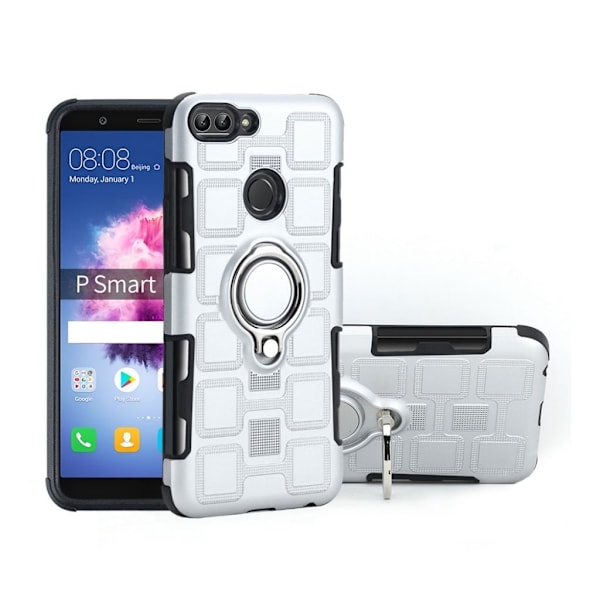 Huawei P Smart hybridfodral med geometriskt mönster - Silver Silvergrå