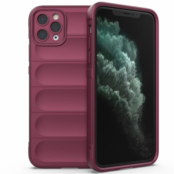 Blødt grebsformet iPhone 11 Pro Max cover - Rødvin Red