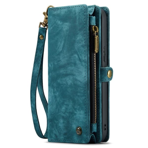 CaseMe iPhone 14 Pro Max Zipper Lompakko - Sininen Blue