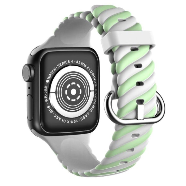 Apple Watch 40mm unik farve twist silikone urrem - Grøn / Hvid White