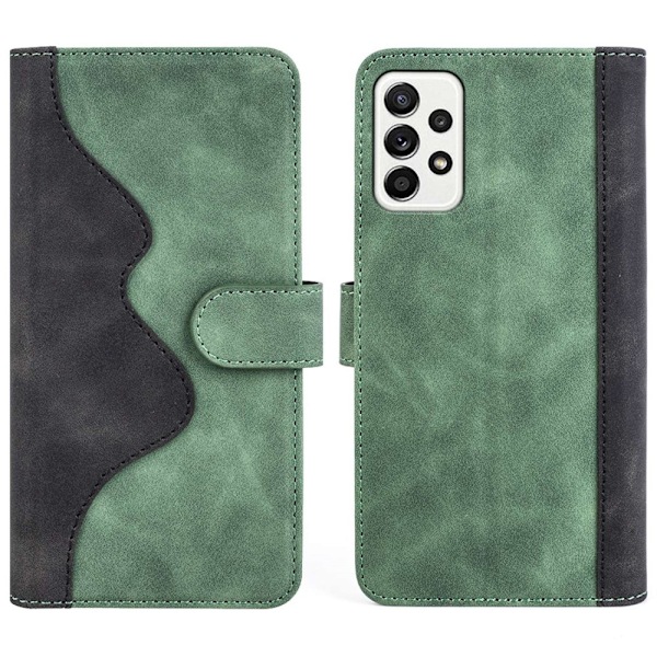 To-farvet Samsung Galaxy A52s 5G / Samsung Galaxy A52 5G / Samsung Galaxy A52 læderetui - Grøn Green