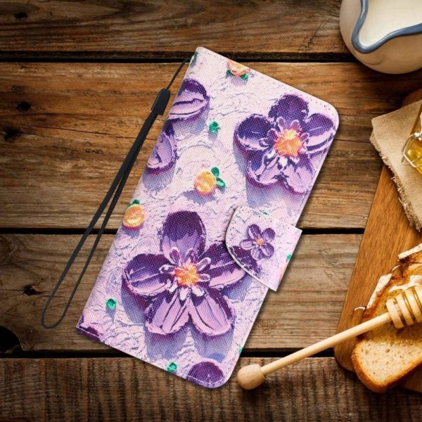Wonderland Samsung Galaxy S22 Flip Etui - Lilla Blomst Purple