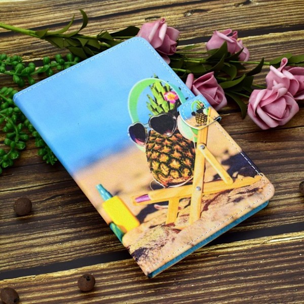 Lenovo Tab M10 Cool Mønster Lær Flippetui - Cool Ananas Multicolor