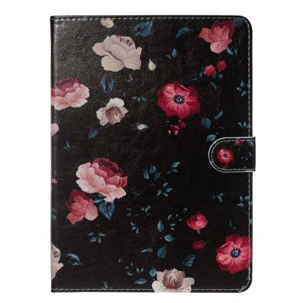 Amazon Fire 7 (2017) marble printing leather case - Roses Svart